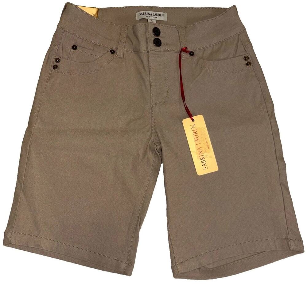 NWT Sabrina Lauren Shorts Womens Size 6 Tan Ultra Soft Stretch